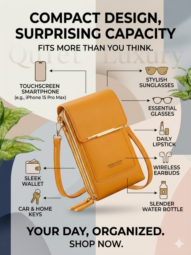 ✨Tired of heavy, shoulder-straining bags? Upgrade to our Smart Touchscreen Mini Crossbody!
