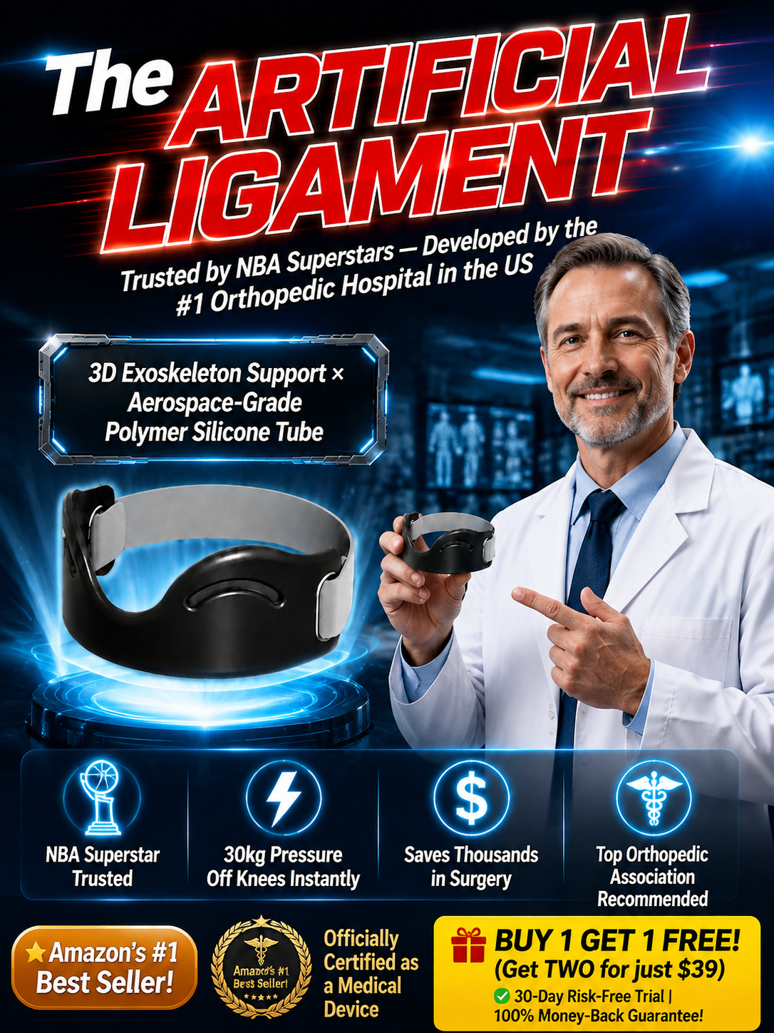 🦵 Say Goodbye to Knee Pain! Developed by top German medical labs, this revolutionary knee brace instantly reduces 30kg of joint pressure. Featuring aerospace-grade silicone support and infrared soothing technology, it acts like a second ligament so you c