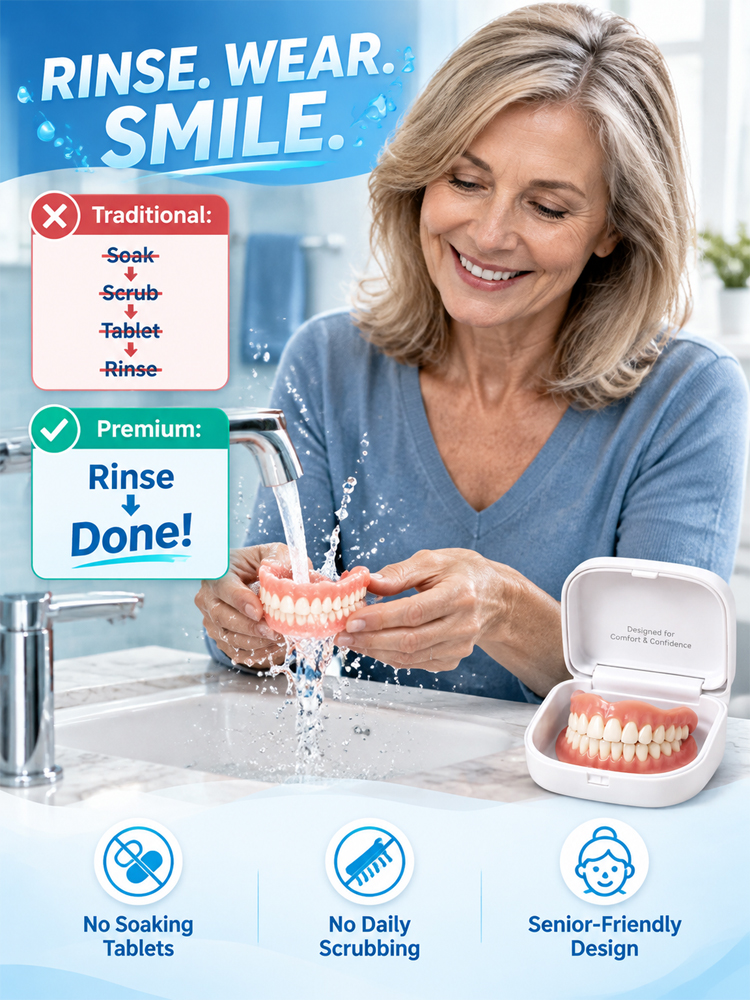  ✨ Transform Your Smile Instantly from Home! Tired of outrageous dentist bills and messy, toxic denture glues? Say hello to the Premium Snap-On Custom Smile—the professional, pain-free solution delivered straight to your door. Skip the waiting room and ge