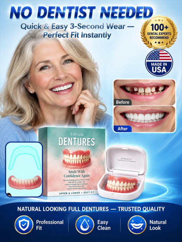  ✨ Transform Your Smile Instantly from Home! Tired of outrageous dentist bills and messy, toxic denture glues? Say hello to the Premium Snap-On Custom Smile—the professional, pain-free solution delivered straight to your door. Skip the waiting room and ge