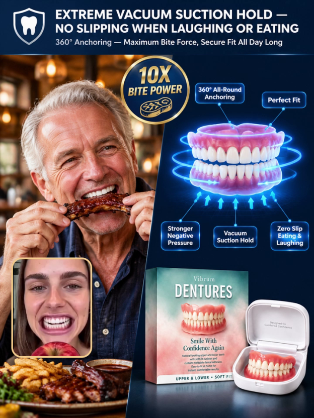  ✨ Transform Your Smile Instantly from Home! Tired of outrageous dentist bills and messy, toxic denture glues? Say hello to the Premium Snap-On Custom Smile—the professional, pain-free solution delivered straight to your door. Skip the waiting room and ge