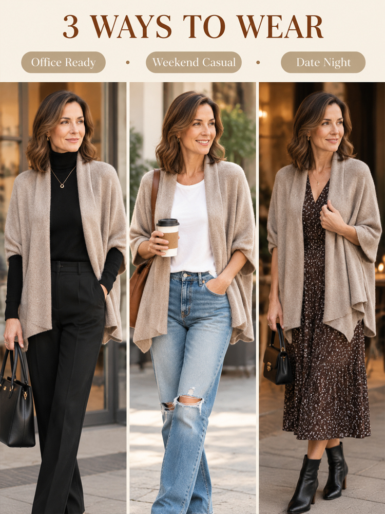 ✨ Effortless Elegance: The 100% Merino Wool Cape Everyone is Asking About! ✨