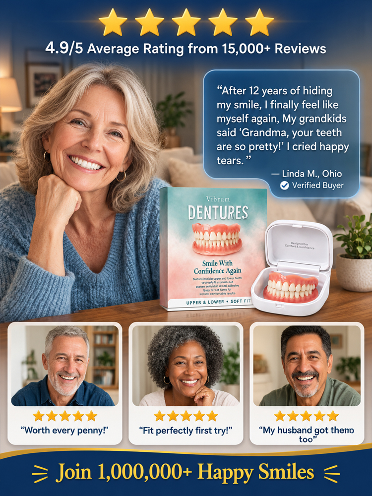  ✨ Transform Your Smile Instantly from Home! Tired of outrageous dentist bills and messy, toxic denture glues? Say hello to the Premium Snap-On Custom Smile—the professional, pain-free solution delivered straight to your door. Skip the waiting room and ge