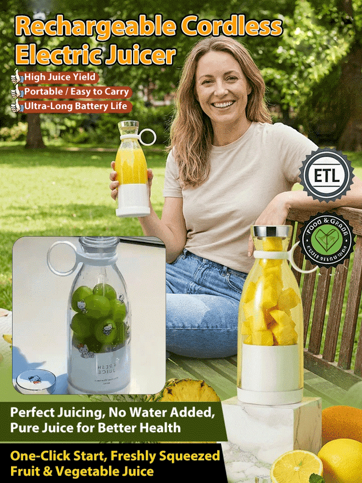 🥤 The Internet's Favorite Portable Blender ✨ Ditch the expensive, sugary store juices! This premium, viral blender features a powerful 24,000 RPM motor and a 6-blade stainless steel design to crush ice and nuts in just 5 seconds.