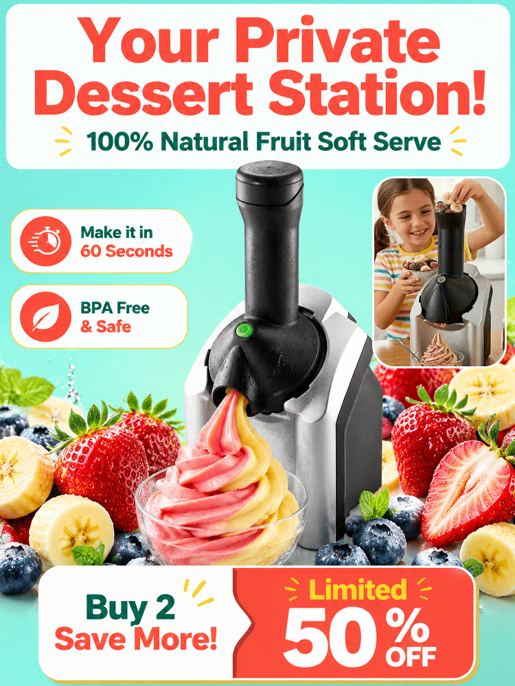 2026 Home Fruit Soft Serve Dessert Station - Heavy-Duty Copper Motor Frozen Fruit Ice Cream Maker [Limited 50% OFF Summer Clearance]