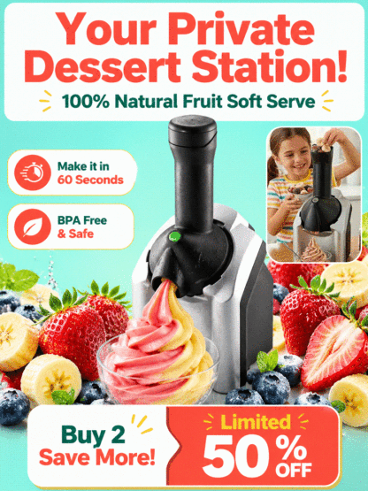 2026 Home Fruit Soft Serve Dessert Station - Heavy-Duty Copper Motor Frozen Fruit Ice Cream Maker [Limited 50% OFF Summer Clearance]