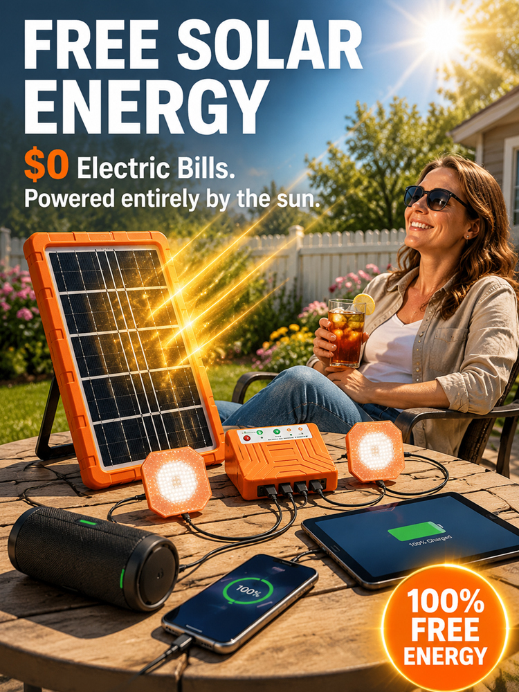 Off-Grid Solar Power Generator Kit – Emergency 72H Energy Backup & $0 Electric Bills Solar Station (Clearance Blowout Sale)