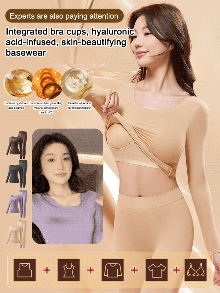 Integrated Bra Cup Hyaluronic Acid Skin Care Undershirt!The 3.0 upgraded version is all you need for autumn and winter.