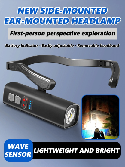 Outdoor headlights sensor long-range headlights，Men look really handsome wearing this headlamp.