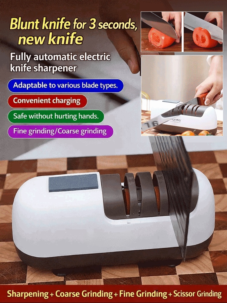 Buy 2 for $65: One for home, one for your parents! 🎁Fully automatic household electric knife sharpener✂️Sharpens scissors & various knives with one machine.