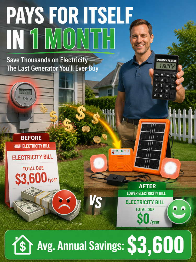 Off-Grid Solar Power Generator Kit – Emergency 72H Energy Backup & $0 Electric Bills Solar Station (Clearance Blowout Sale)