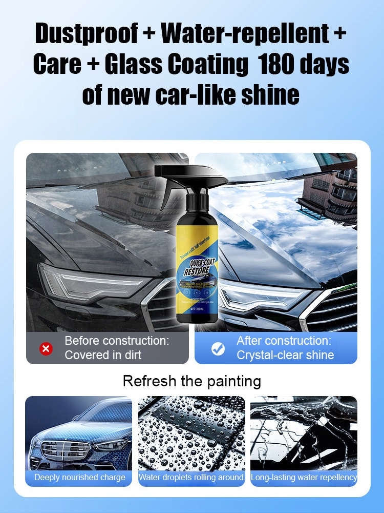 Car nano coating spray⏱️ 3-Minute Quick Detailer – DIY Care That Beats the Car Spa💧 Hydrophobic Lotus Effect – Water & Dirt Slide Right Off🛡️ Nano Ceramic Armor – Lock in That Showroom Shine with One Spray