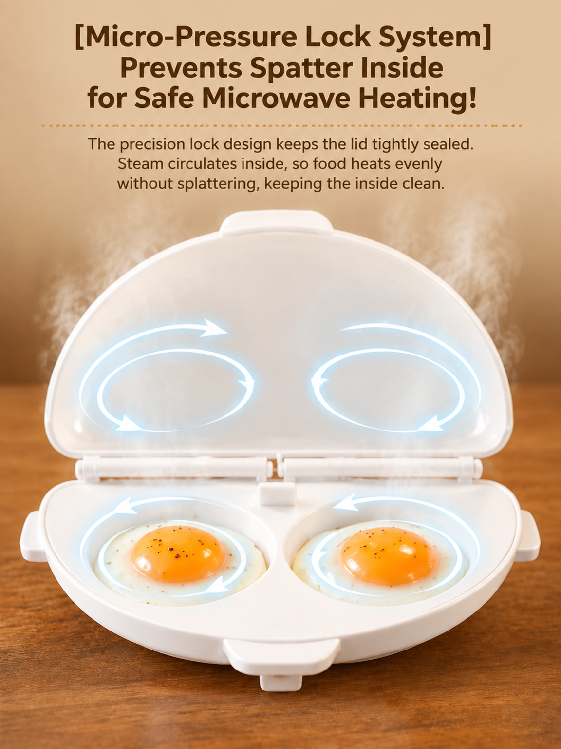 60-Second 2-In-1 Microwave Egg Poacher & Breakfast Maker – Food-Grade Non-Stick Steam Cooker Replace 5 Kitchen Tools (Clearance Special)