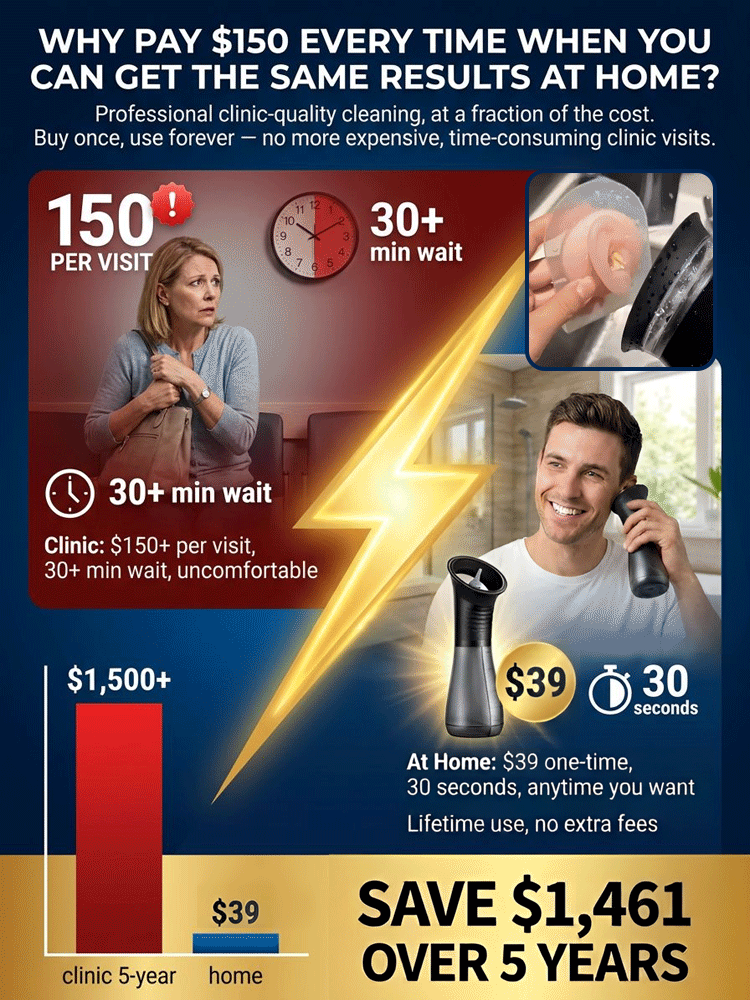 Premium 5-Hole Sonic Ear Wax Remover [Made in USA Designed / CE Certified] – Safe 30-Second Ear Irrigation System. STOP Using Dangerous Cotton Swabs Now!