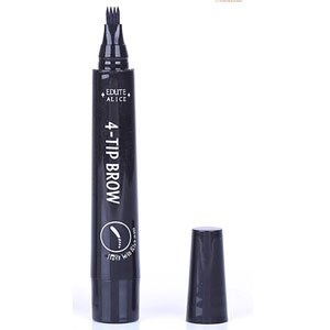 4-Prong Tip – Draws 4 Hairs in One Stroke, Instantly Natural✨MADIELI   4 Head Liquid Bionic Eyebrow Pencil💧 Waterproof & Sweatproof – Stays Perfect Even After Workout