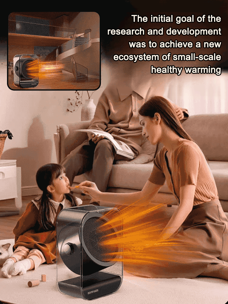 Energy-saving, low-noise 90° adjustable heater!Instantly raise indoor temperature in 2 seconds