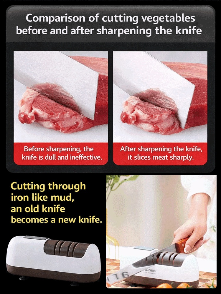 Buy 2 for $65: One for home, one for your parents! 🎁Fully automatic household electric knife sharpener✂️Sharpens scissors & various knives with one machine.