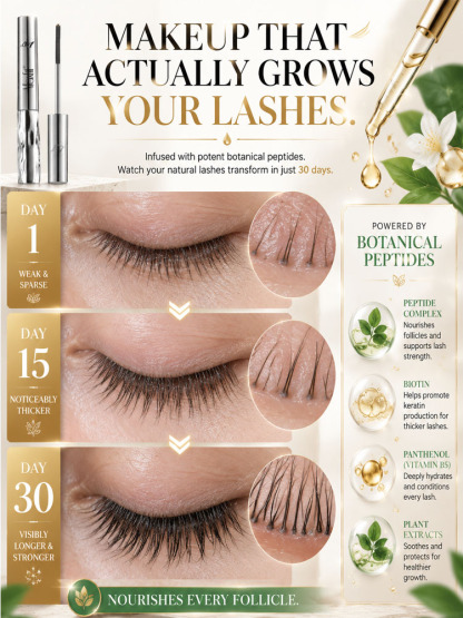 Hollywood's Secret Metal Wand Mascara - 0.33mm Precision Lash Serum (300% Growth) - Nationwide Clearance