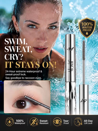 Hollywood's Secret Metal Wand Mascara - 0.33mm Precision Lash Serum (300% Growth) - Nationwide Clearance