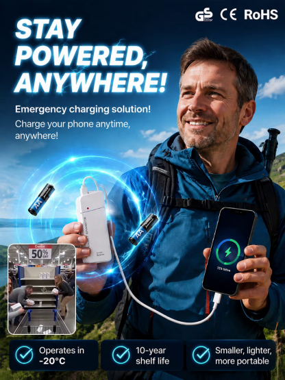 Military-Grade German Chip Emergency Phone Charger –  AA Battery Powered Survival Power Bank with Zero Fire Risk (Clearance Event 50% OFF)
