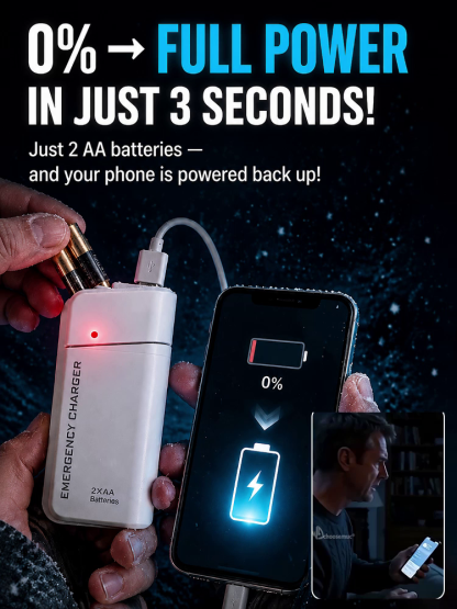 Military-Grade German Chip Emergency Phone Charger –  AA Battery Powered Survival Power Bank with Zero Fire Risk (Clearance Event 50% OFF)