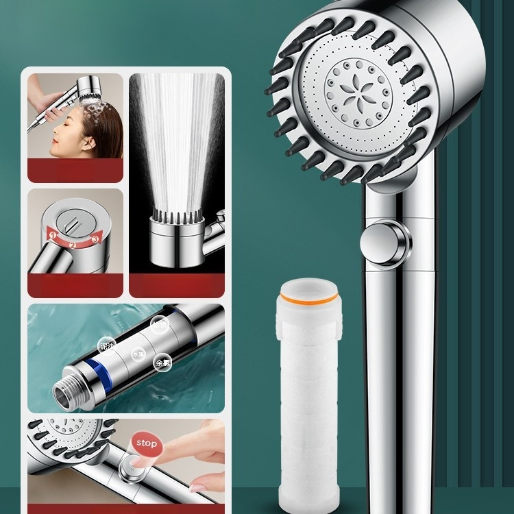 📦📦New massage booster shower head, The top choice for home upgrades! Make bathing a pleasure!