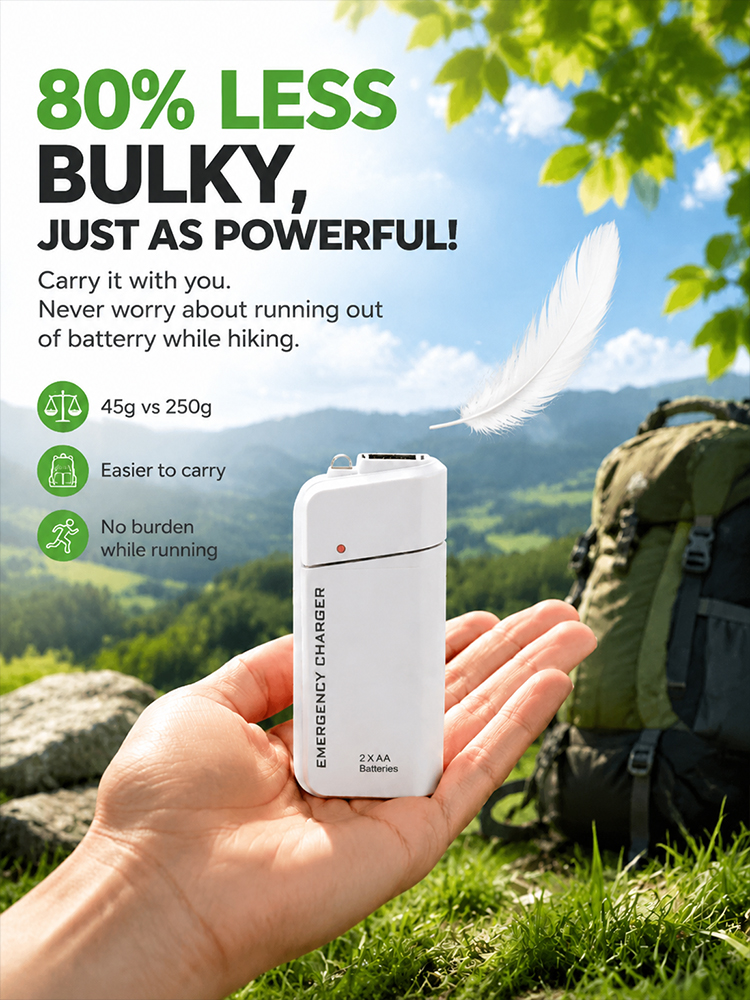 Military-Grade German Chip Emergency Phone Charger –  AA Battery Powered Survival Power Bank with Zero Fire Risk (Clearance Event 50% OFF)
