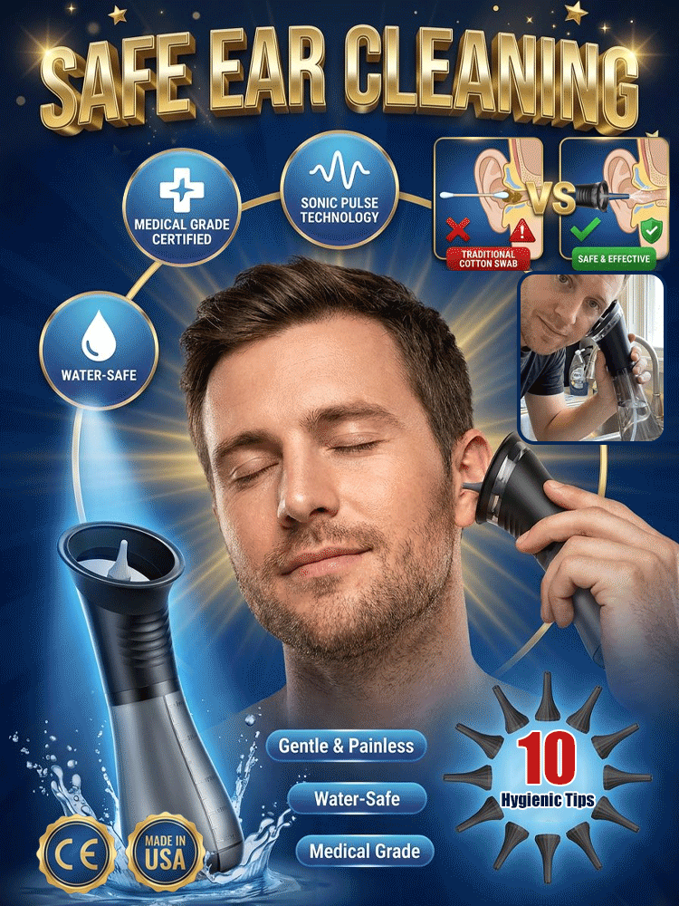 Premium 5-Hole Sonic Ear Wax Remover [Made in USA Designed / CE Certified] – Safe 30-Second Ear Irrigation System. STOP Using Dangerous Cotton Swabs Now!