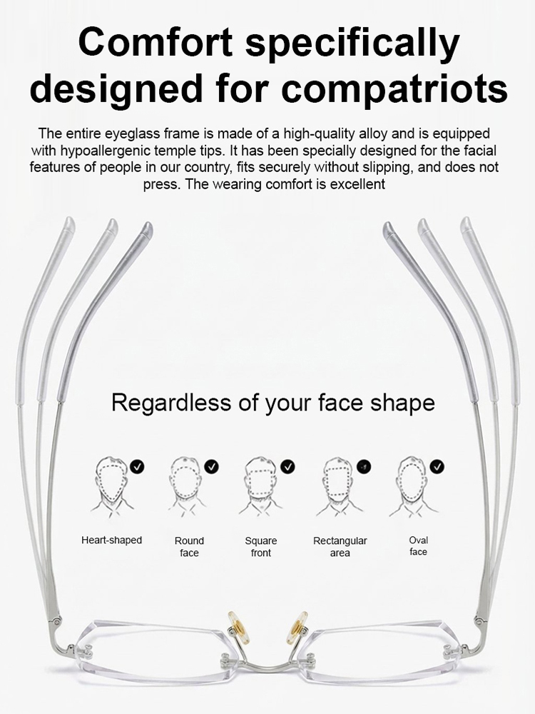 Stop swapping glasses! Read, work, and go outdoors with just ONE pair. 👓The smart reading glasses that change color in the sun & block blue light! ☀️Look 10 years younger with these sleek, rimless smart-zoom glasses. 😎