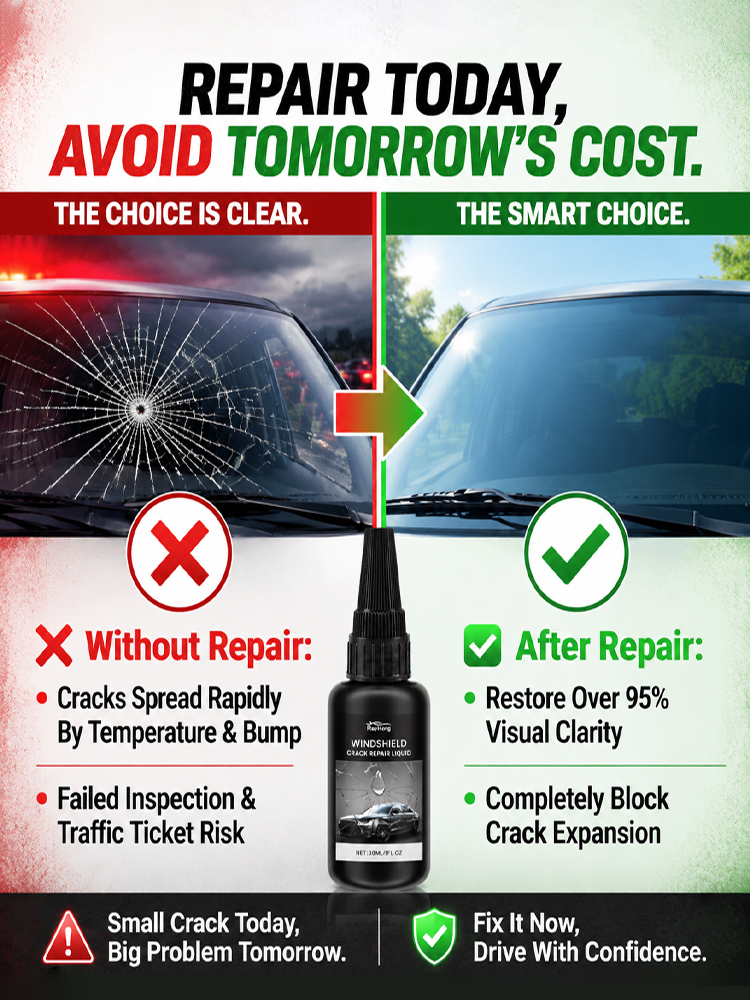 Stop wasting money on windshield replacement: Fix cracks at home in 5 minutes 🛠️✨Save your windshield: Stop crack expansion instantly and regain HD driving vision 🚗🛡️