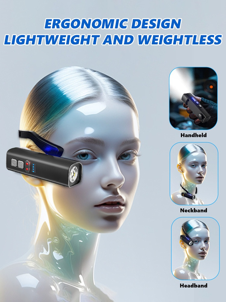 Outdoor headlights sensor long-range headlights，Men look really handsome wearing this headlamp.