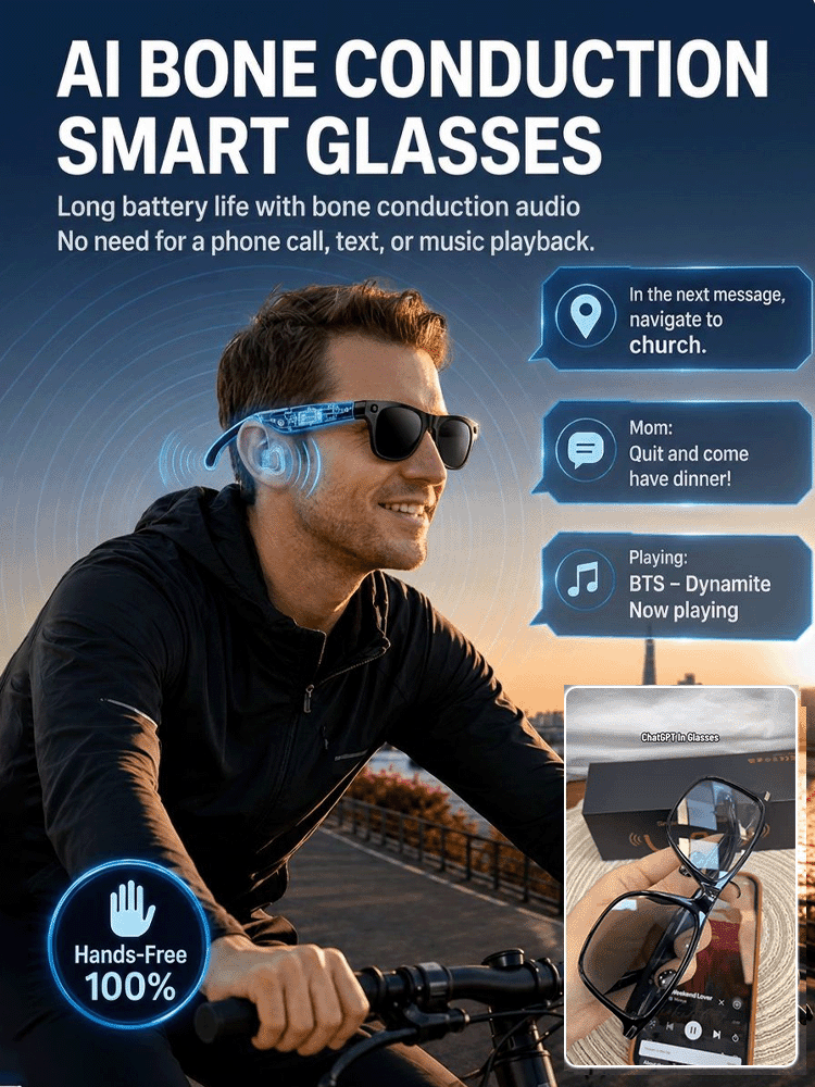Military-Grade Silicon Valley AI Smart Camera Glasses with 4K Ultra HD, 0.1s Auto-Tint Photochromic Lenses & Real-Time 38-Language Translation (50% OFF TODAY) 🕶️