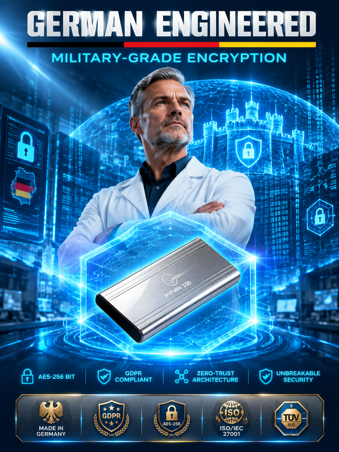 German-Engineered 32TB Portable SSD (5000MB/s Speed & AES-256 Encryption) - Stop Cloud Subscription Traps - Direct Clearance Special! 🔒