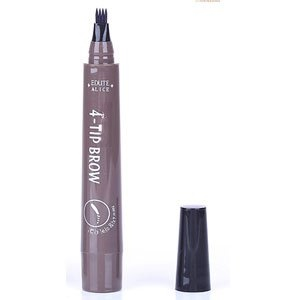 4-Prong Tip – Draws 4 Hairs in One Stroke, Instantly Natural✨MADIELI   4 Head Liquid Bionic Eyebrow Pencil💧 Waterproof & Sweatproof – Stays Perfect Even After Workout