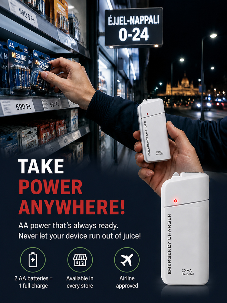 Military-Grade German Chip Emergency Phone Charger –  AA Battery Powered Survival Power Bank with Zero Fire Risk (Clearance Event 50% OFF)