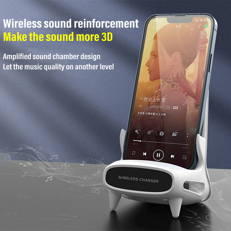 Desktop vertical wireless fast charging phone stand.Say goodbye to tangled charging cables, charging is now very convenient.