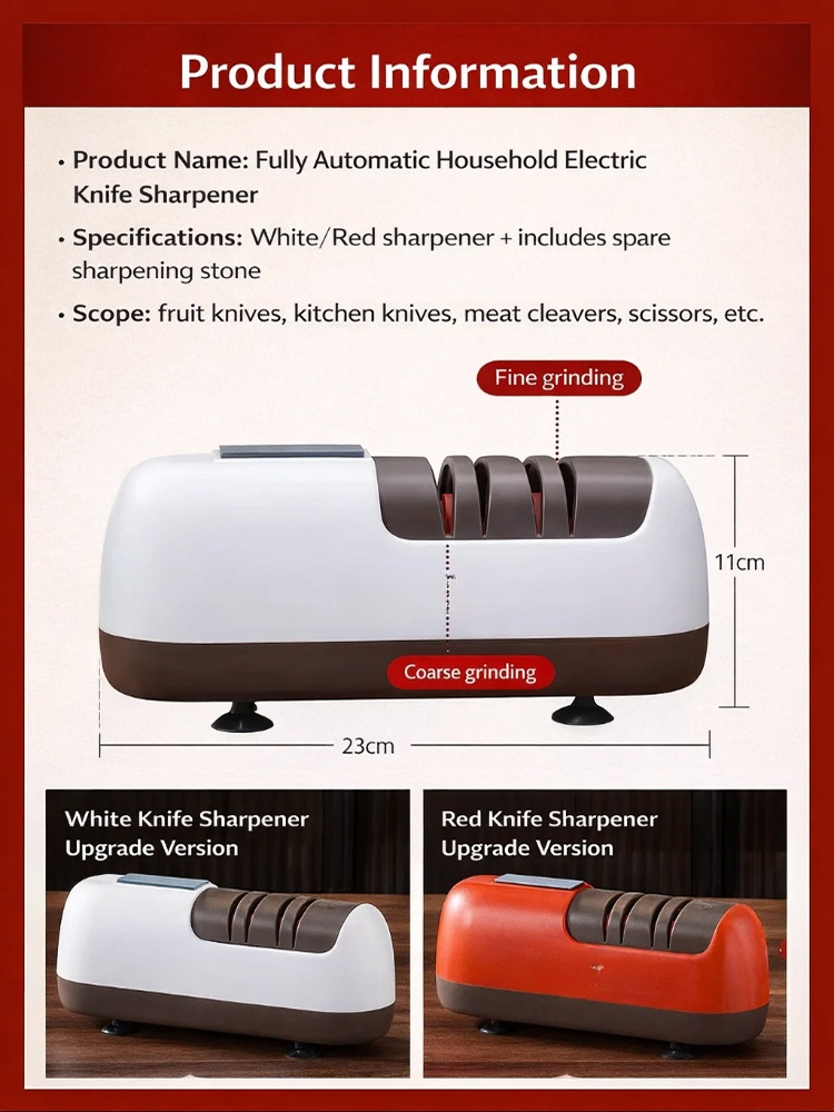Buy 2 for $65: One for home, one for your parents! 🎁Fully automatic household electric knife sharpener✂️Sharpens scissors & various knives with one machine.