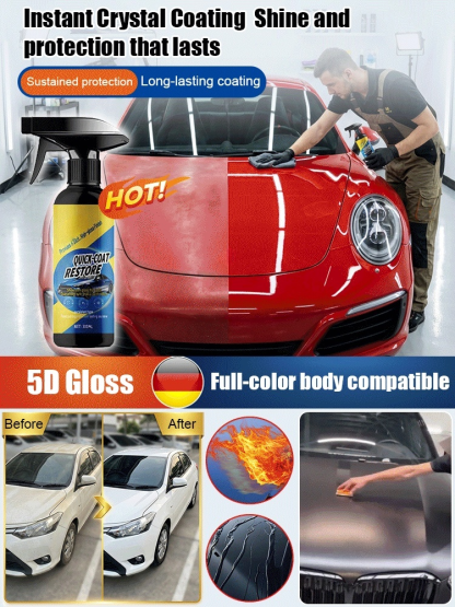 Car nano coating spray⏱️ 3-Minute Quick Detailer – DIY Care That Beats the Car Spa💧 Hydrophobic Lotus Effect – Water & Dirt Slide Right Off🛡️ Nano Ceramic Armor – Lock in That Showroom Shine with One Spray