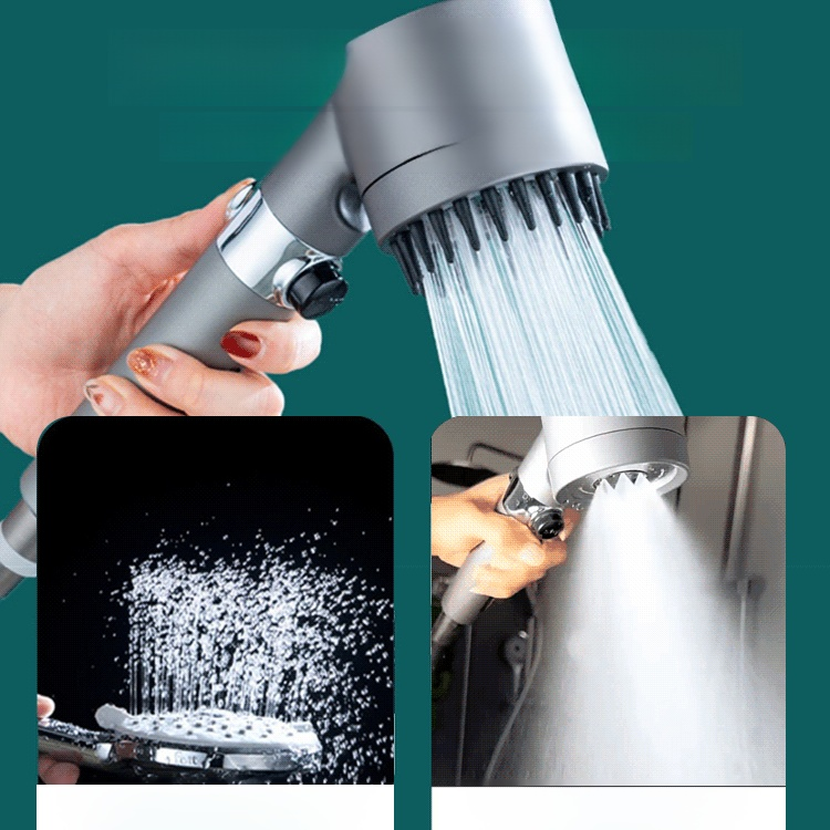 Turbo Filter-Boosting Shower Head, 3 SPA Modes, Boost low water pressure instantly! Negative ion filter for sensitive skin
