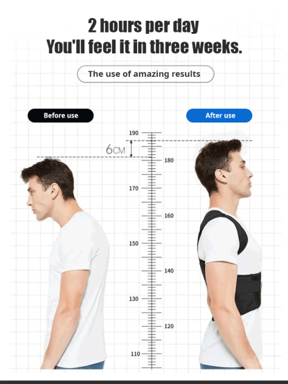 ✨Perfectly corrects hunched posture, improves spinal alignment, and improves posture! ✅Wear 2 hours daily for 3 weeks for visible results.