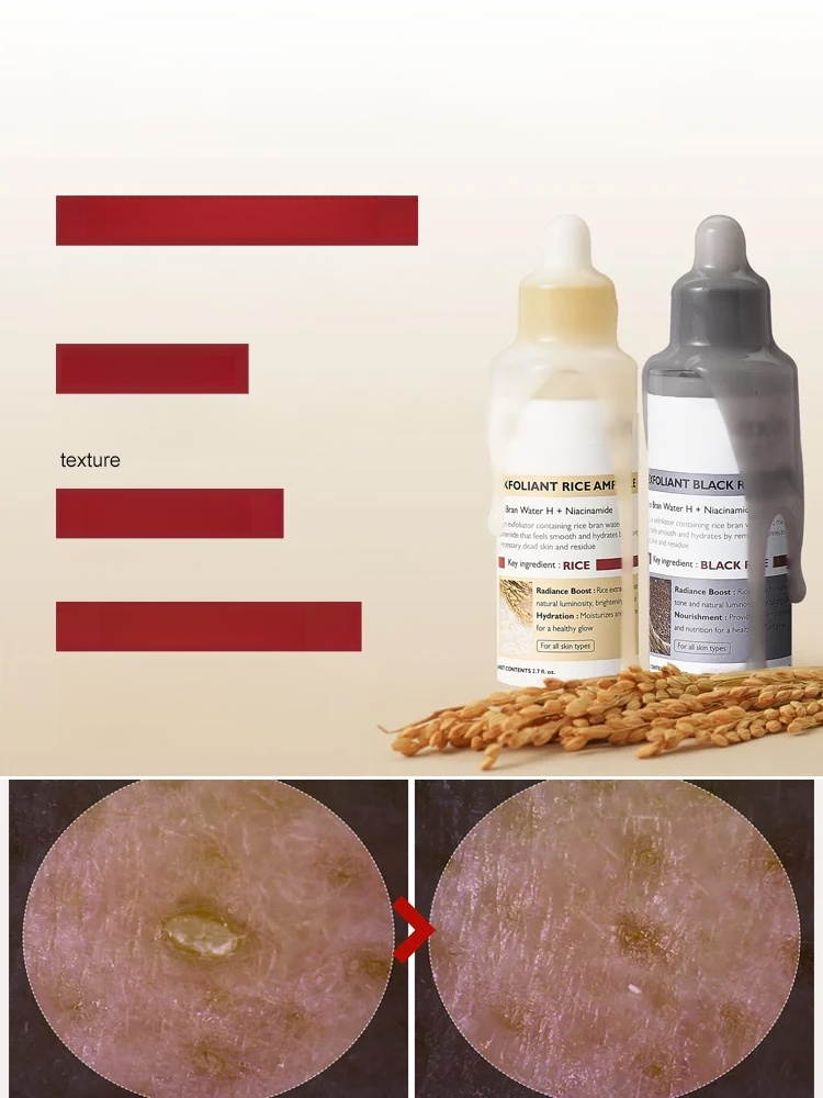 Rice Exfoliating Ampoule Set Say goodbye to harsh scrubs! Rice extract, Niacinamide & Hyaluronic Acid exfoliate and hydrate gently. Suitable for all skin types