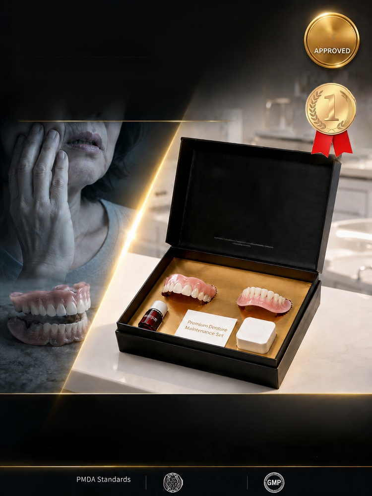 High-end Medical Customized Denture Set, Immediately appears pearl white, feather-light teeth for a 100% natural smile! 