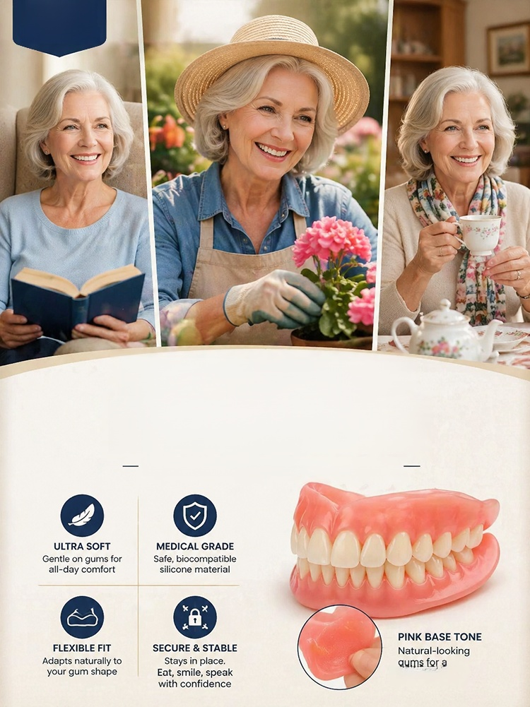 [No. 1 in Oral Care] Premium Custom Full-Mouth Denture Set, Stop Settling for Cheap Trays! Experience the Laboratory-Grade Precision of a Fully Custom Smile.