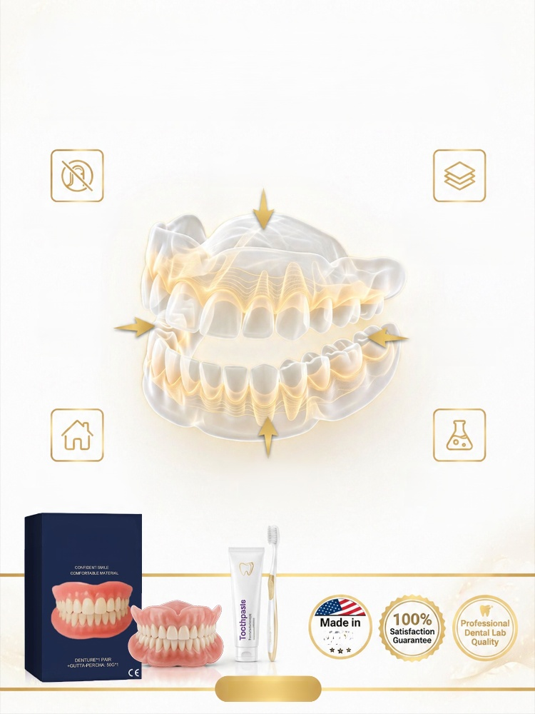 [No. 1 in Oral Care] Premium Custom Full-Mouth Denture Set, Stop Settling for Cheap Trays! Experience the Laboratory-Grade Precision of a Fully Custom Smile.