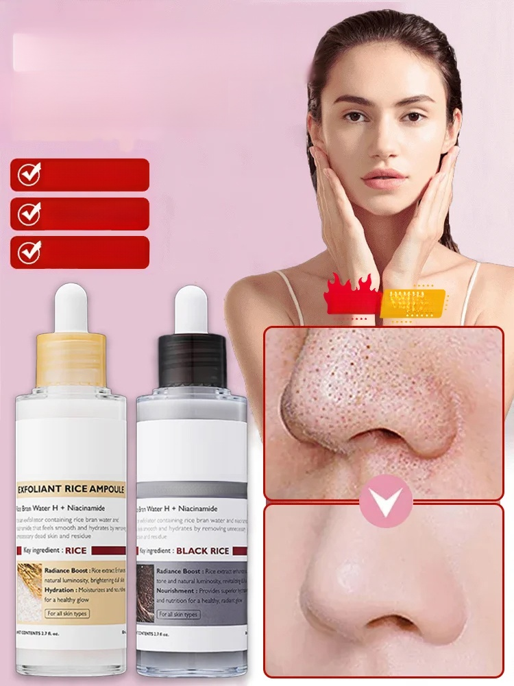 Rice Exfoliating Ampoule Set Say goodbye to harsh scrubs! Rice extract, Niacinamide & Hyaluronic Acid exfoliate and hydrate gently. Suitable for all skin types