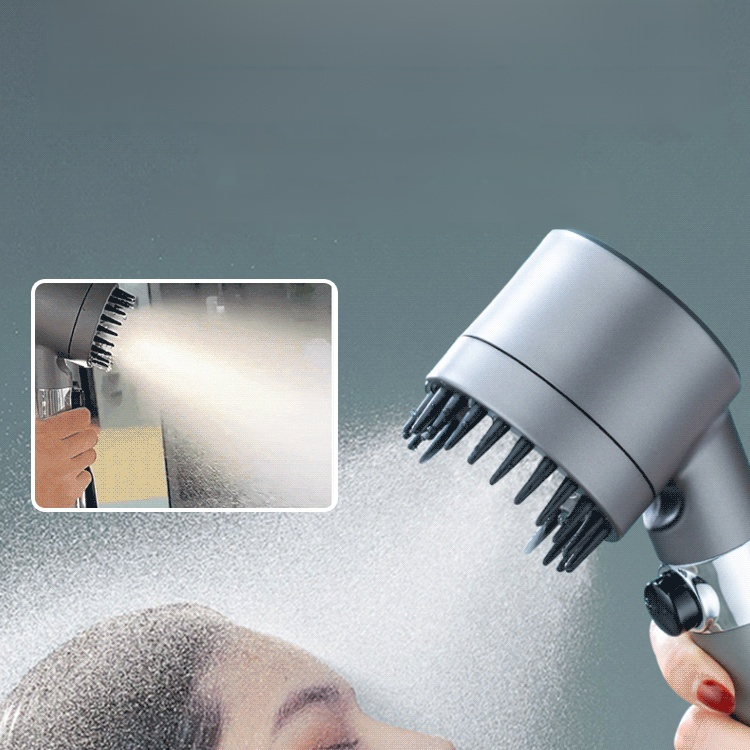 Turbo Filter-Boosting Shower Head, 3 SPA Modes, Boost low water pressure instantly! Negative ion filter for sensitive skin