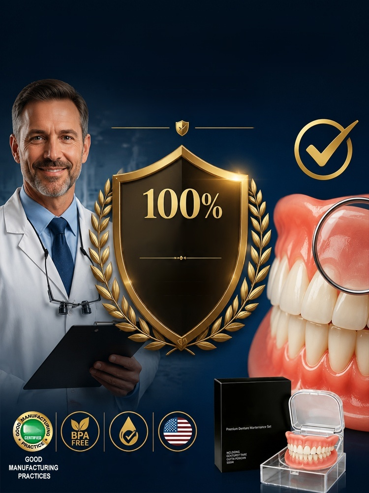 Comfort-fit decorative denture set, 1-Second Instant Smile Transformation! No Messy Glue Needed: Soft & Painless Gum Fit!