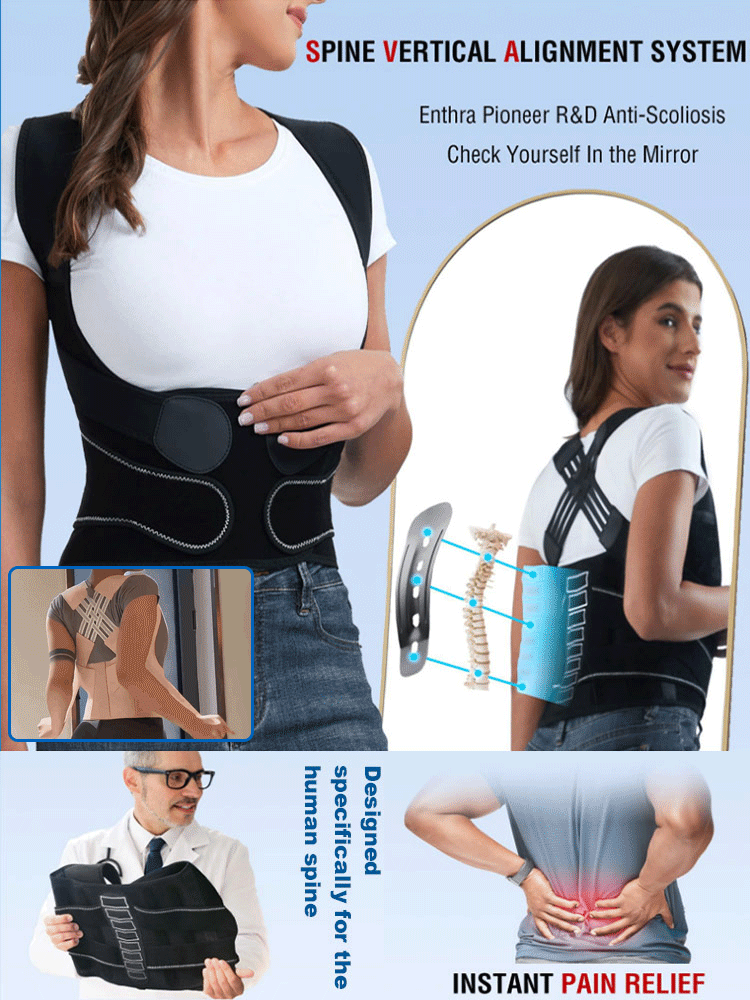 ✨Perfectly corrects hunched posture, improves spinal alignment, and improves posture! ✅Wear 2 hours daily for 3 weeks for visible results.