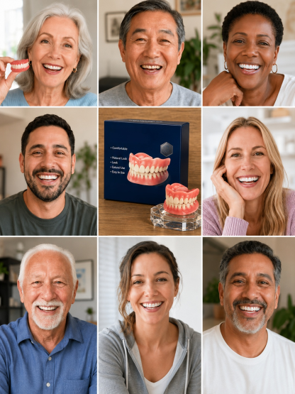ADA-certified complete dentures (USA) The 2-Minute Custom Smile: 24-Hour Hold & Eat Freely. 2026 Premium Orthodontic Braces Bundle | Comes with Portable Denture Case