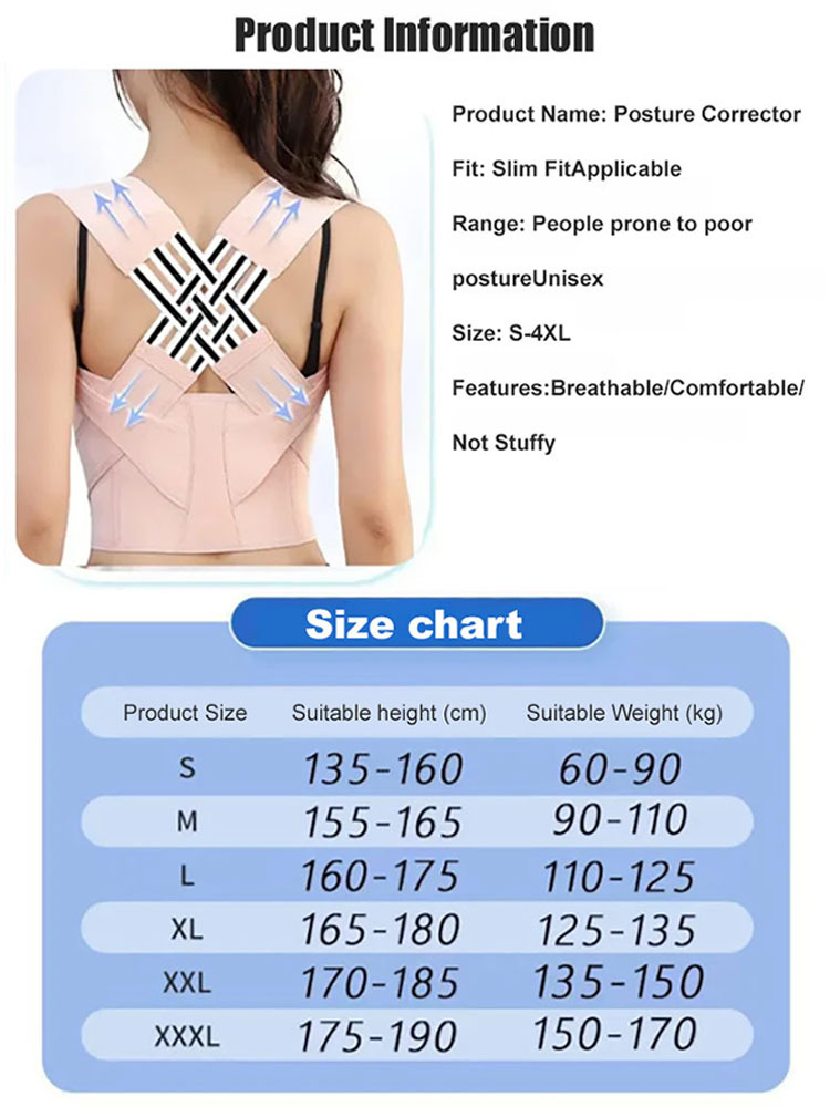✨Perfectly corrects hunched posture, improves spinal alignment, and improves posture! ✅Wear 2 hours daily for 3 weeks for visible results.